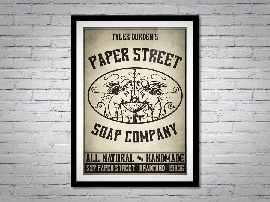 Fight Club Paper Street Soap Company Movie Poster Print Wall Art Gift