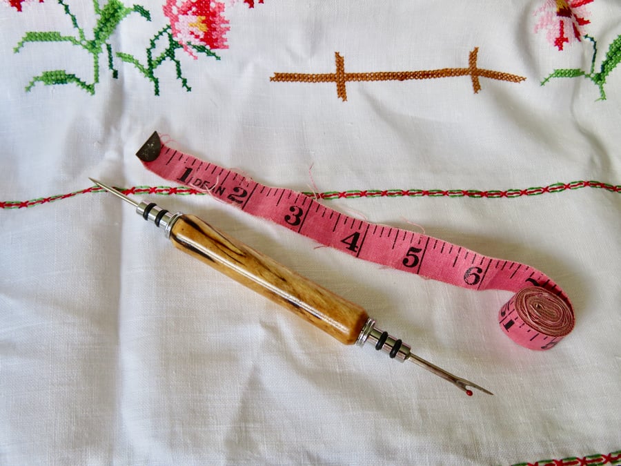 Wood-turned Seam Ripper with Stiletto