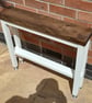 Handmade Rustic Pine Sofa Table - Dark Walnut & White Slim Small Console Table - Image 2