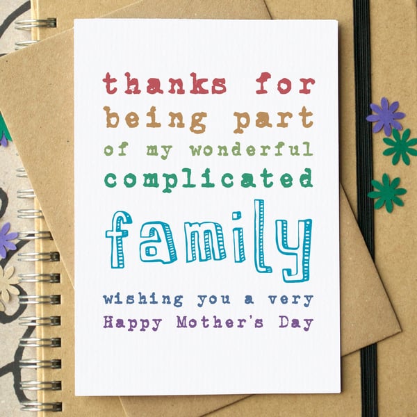 Complicated Family Mother's Day Card