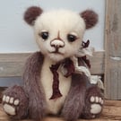 BROWNIE - 5.75 INCH - OOAK Handmade Needle Felted Faux Fur Artist Teddy Bear 