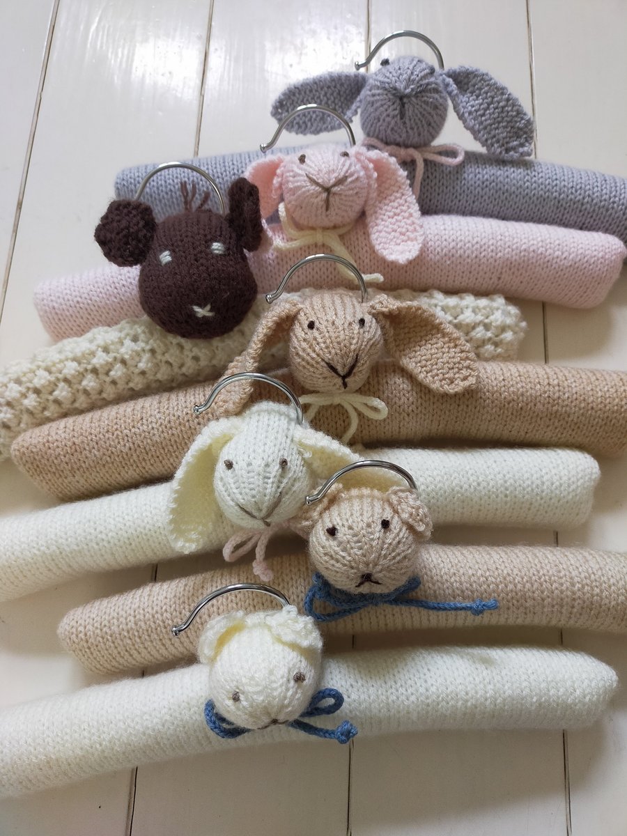 Special order for Gaie - Hand knitted animal clothes hangers
