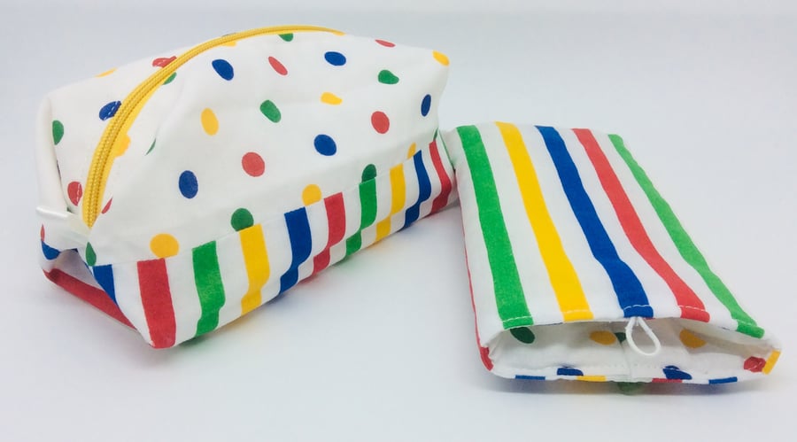 Beautiful bundle, Glasses case, pencil case, Stripes,Spots 