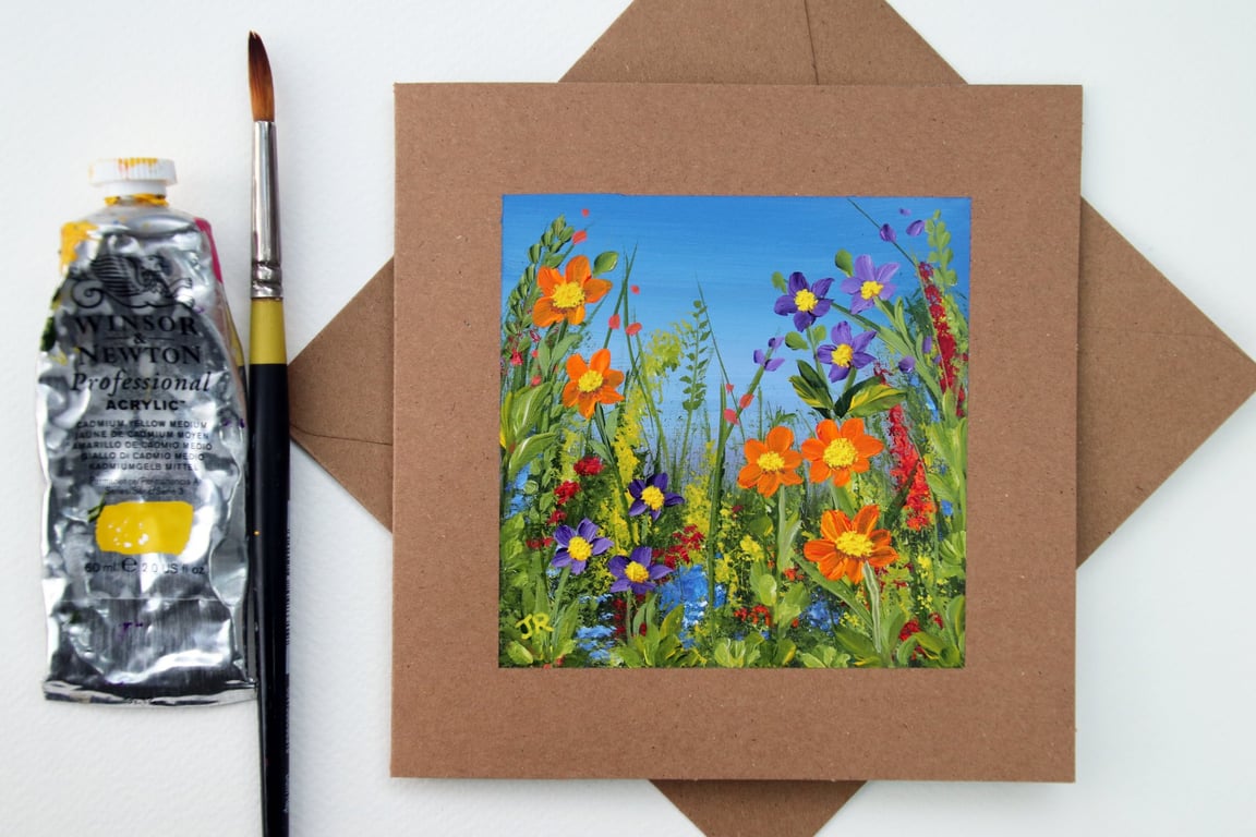 Original Painting - Greetings Card "Countryside Flowers" (Ref No 91)