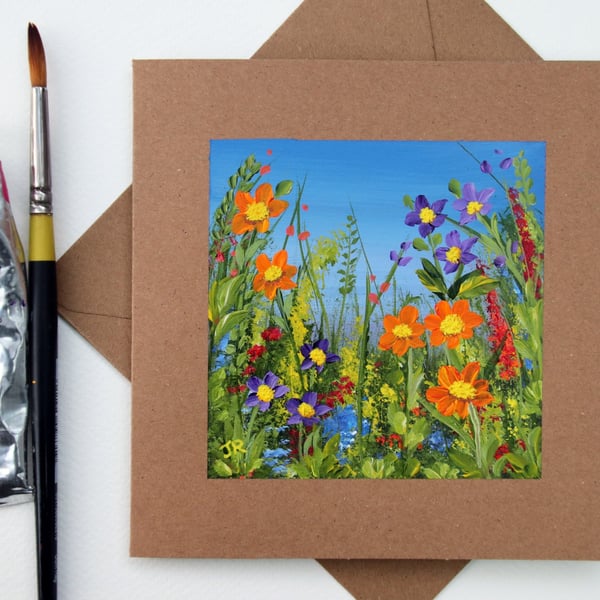 Original Painting - Greetings Card "Countryside Flowers" (Ref No 91)