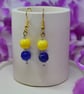 Bright and Bold Yellow and Blue Earrings - Image 3