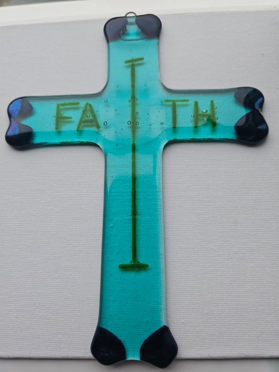 Fused Glass - Large cross - Faith