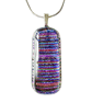 Long Dichroic Stripe Pattern Glass Pendant Necklace  - Image 2