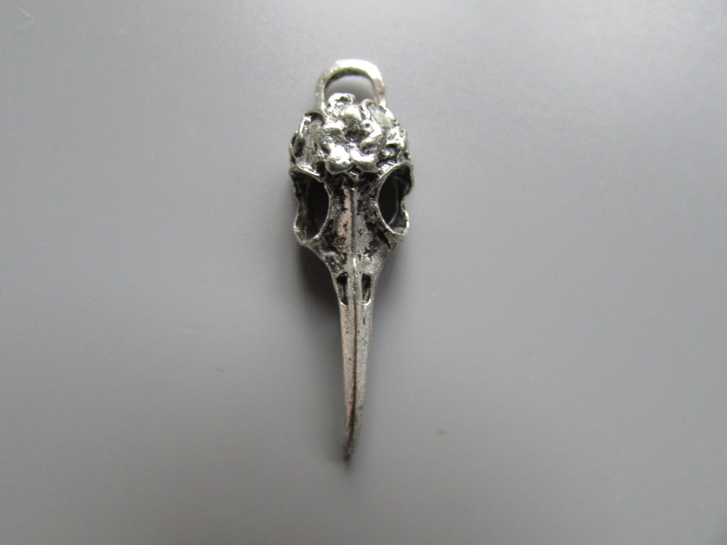 Silver or Bronze Bird Skull Jewellery Charm Steampunk