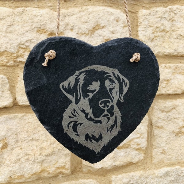 Memorial Dog Slate Heart - Garden Sign