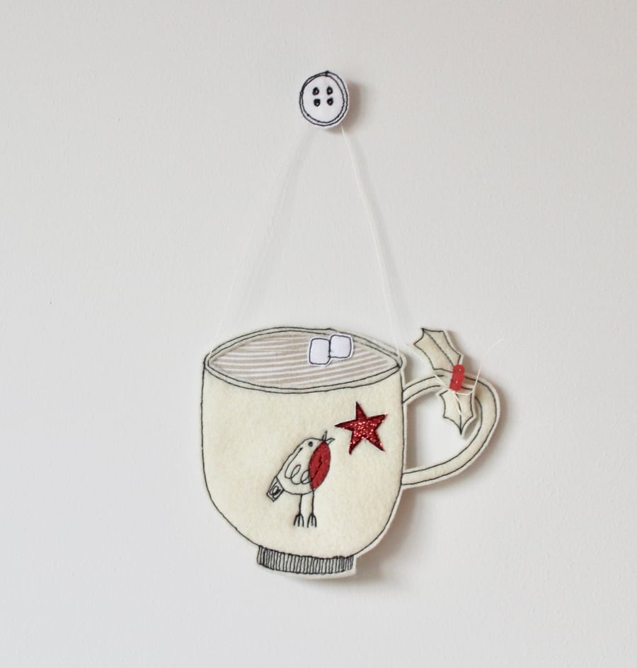 'Hot Chocolate Mug' - Hanging Decoration