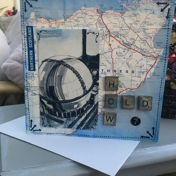 Road Map of northern Scotland How Old? birthday card