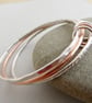 Silver and copper bangle set, Set of three bangles - Image 7