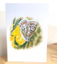 Blank Card A6 Portrait - Common Blue Folded Wings