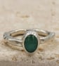 Hand Forged Sterling Silver Emerald Ring – Molten Texture - Image 1