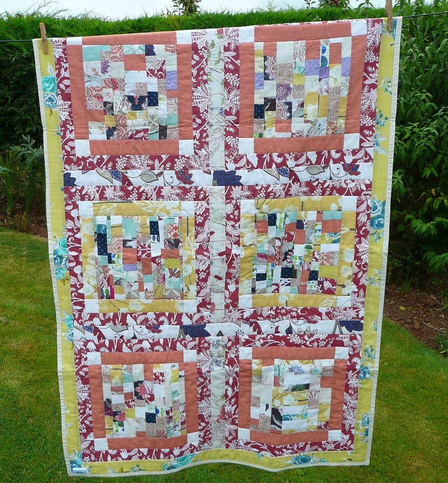 patchwork quilt lap quilt knee quilt bed runner homeware cot quilt knee blanket