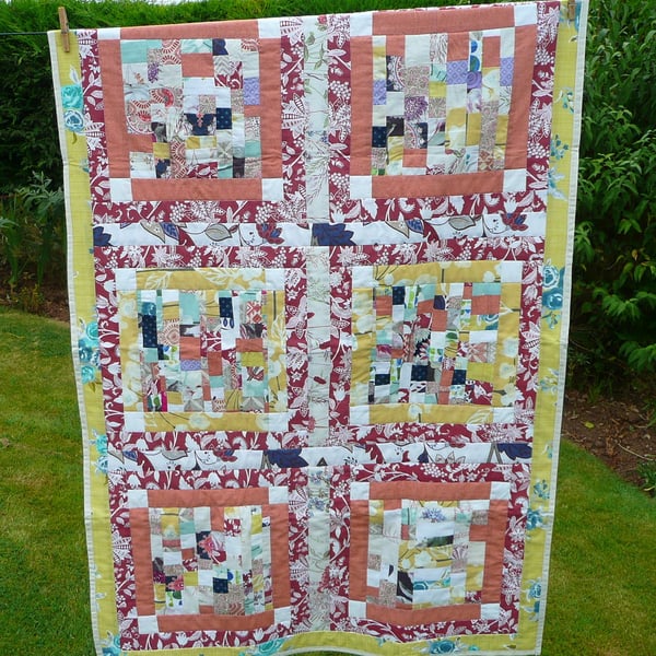 patchwork quilt lap quilt knee quilt bed runner homeware cot quilt knee blanket