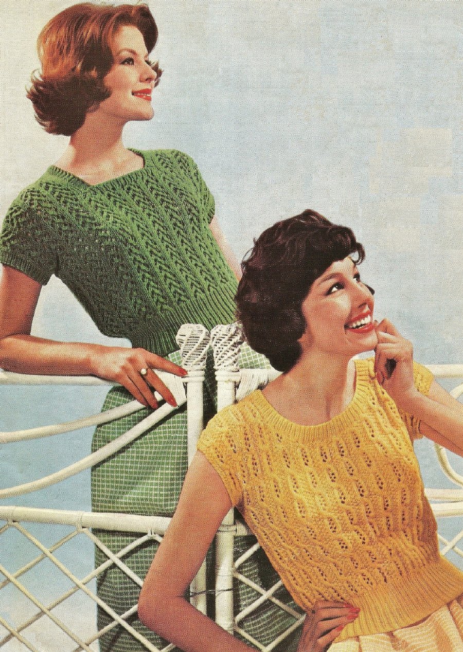 VINTAGE KNITTING PATTERN Ladies Summer Jumpers