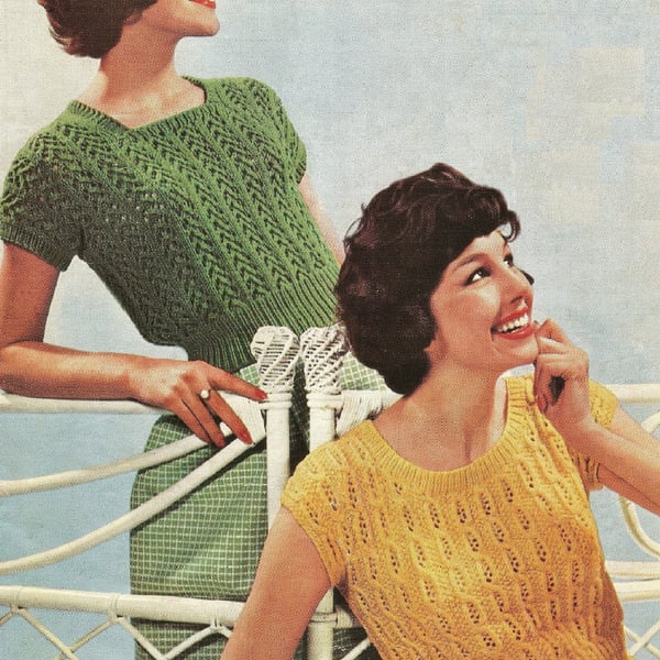 VINTAGE KNITTING PATTERN Ladies Summer Jumpers
