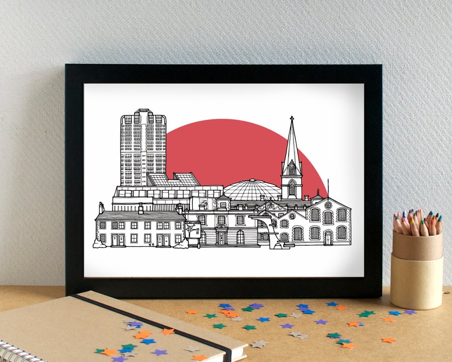 Swindon Skyline Art Print