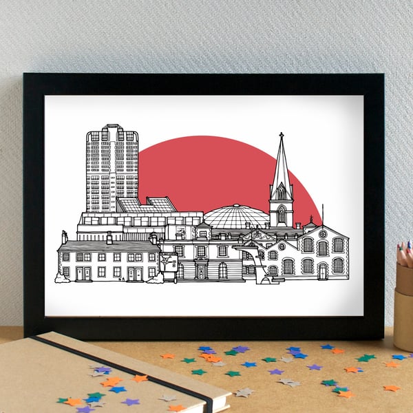 Swindon Skyline Art Print