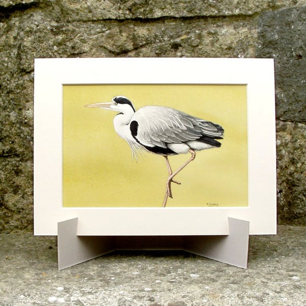 Stalking Heron - Original Watercolour Painting