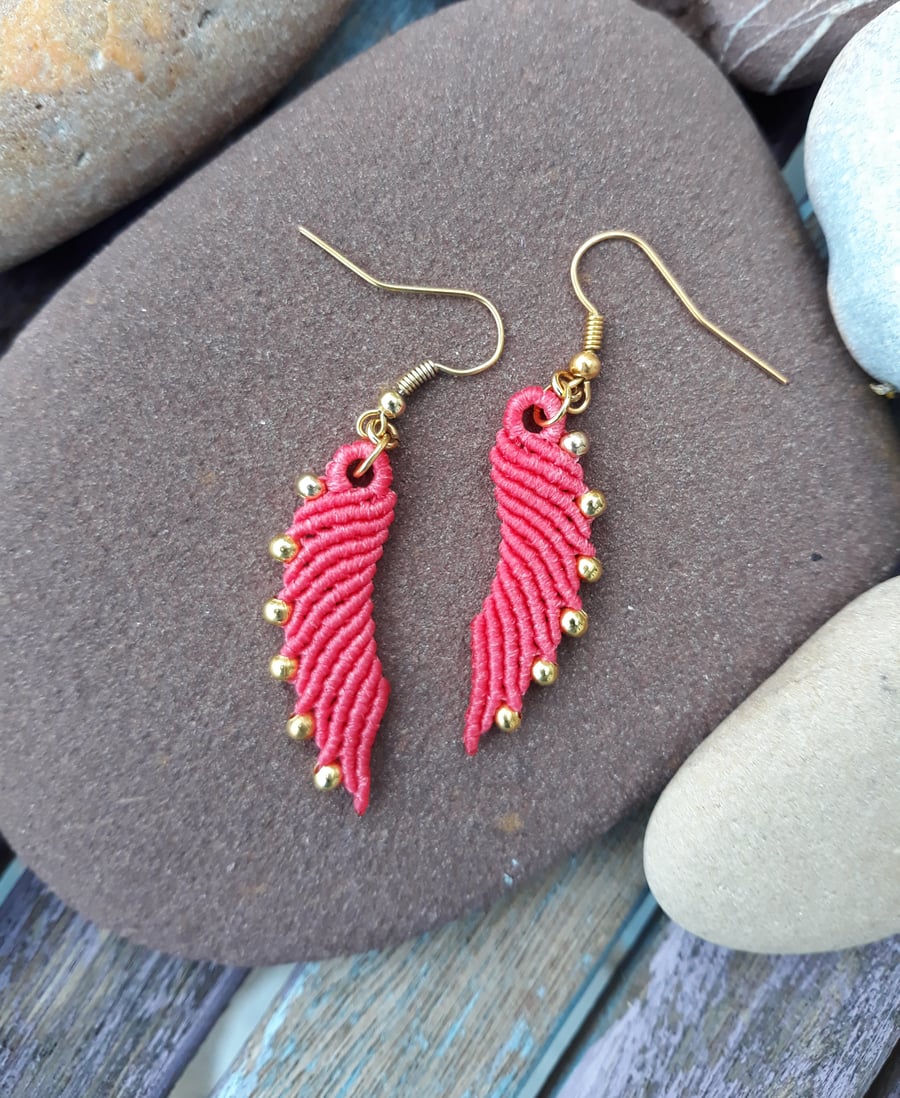 Macrame Angel Wing Earrings 