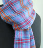 Handwoven Blue Tartan Scarf - Image 2