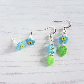 Forget Me Not Earrings, Spring, nature, flowers, drop, stud CHOOSE YOUR STYLE