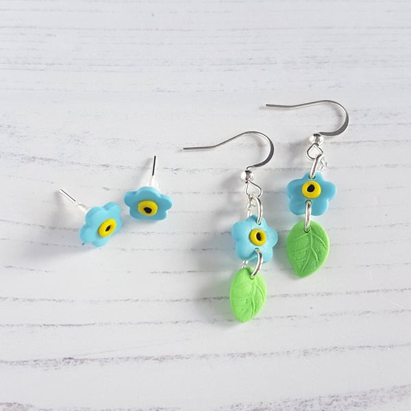 Forget Me Not Earrings, Spring, nature, flowers, drop, stud CHOOSE YOUR STYLE