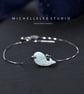 Blue Whale  Fire Opal Orca Bracelet With 925 Sterling Silver Chain