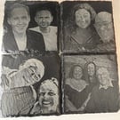 Set of 4 personalised photo slate coasters Christmas birthday Father's Day gift
