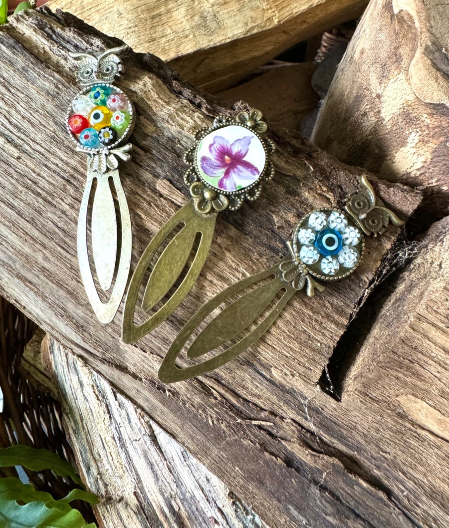 Vintage bead and ceramic bookmark handmade 