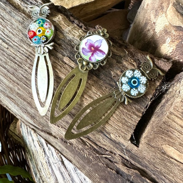 Vintage bead and ceramic bookmark handmade 