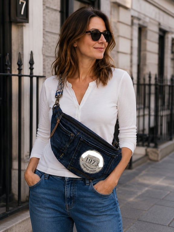 Denim crossbody sling bag upcycled denim jeans crossbody bag
