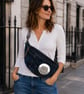 Denim crossbody sling bag upcycled denim jeans crossbody bag - Image 1