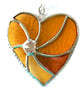 Golden Wedding Heart Swirl Stained Glass Suncatcher Handmade Gold  Anniversary - Image 2