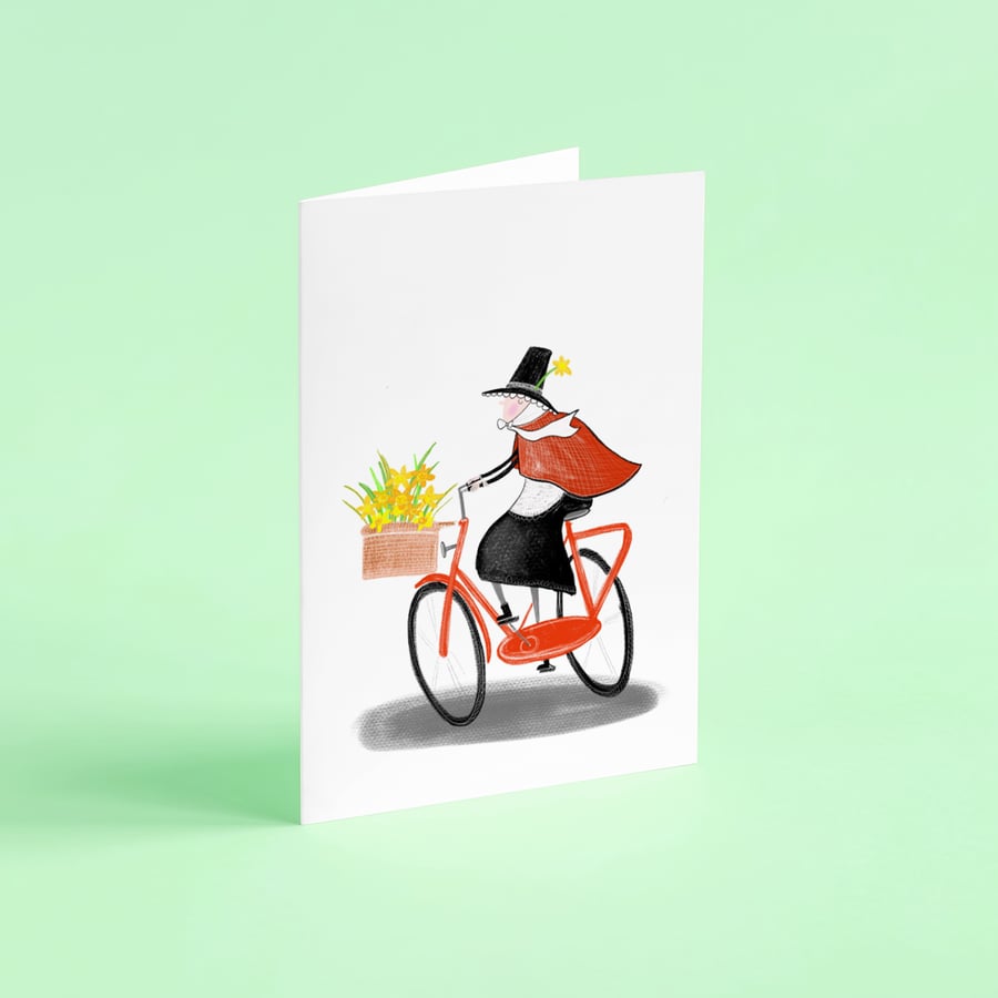  Welsh lady cycling card