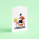  Welsh lady cycling card
