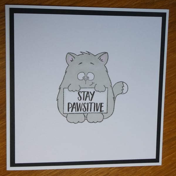 Cat Card - Stay Pawsitive