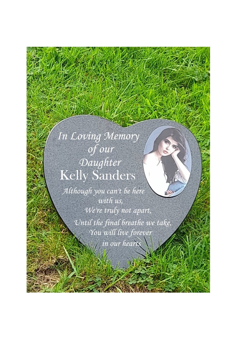 Engraved  Granite Memorial Plaque Grave Stone Marker Temporary Headstone