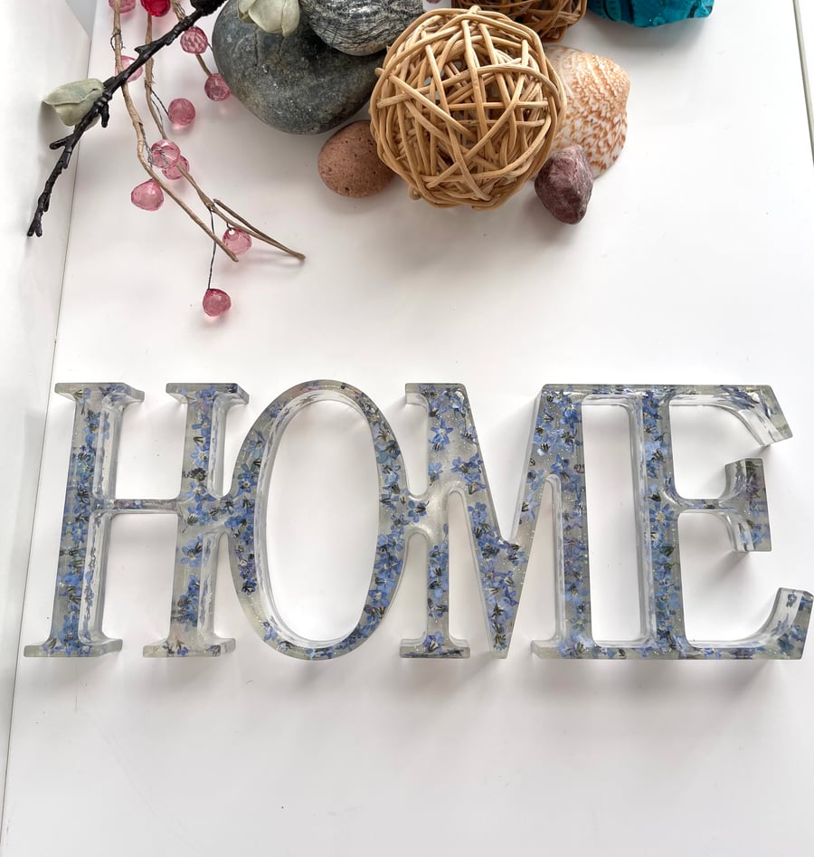 Forget Me Nots Home Sign handmade interior Resin Home Decor Free Delivery