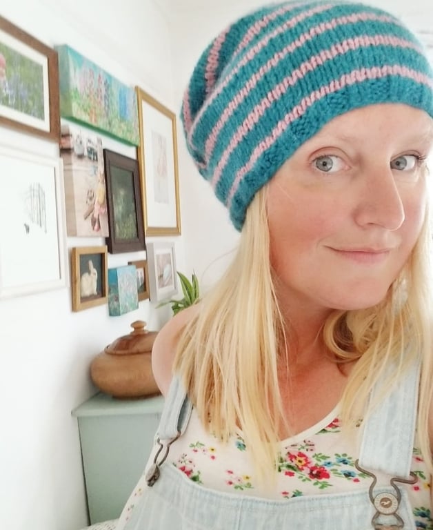 Womens Hand Knitted Slouchy Wool Beanie Hat