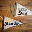 Handmade "Best Dad" Fabric Pennant - Father's Day Keepsake