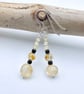 Citrine & Black Spinel Earrings, November Birthstone, Birthday Gifts For Her