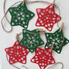 Star Papercut Garland (Red and Green)