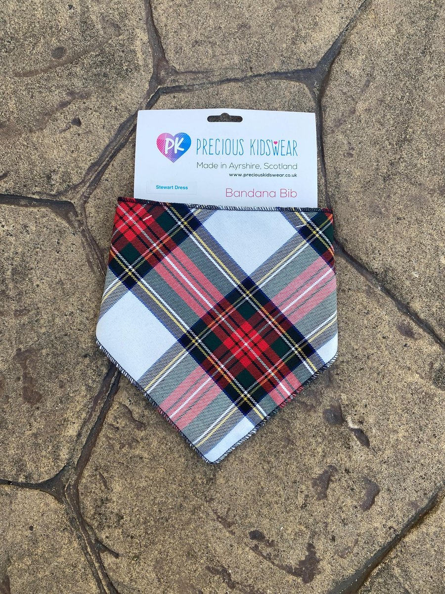 Stewart Dress Tartan Bandana Bib, babies