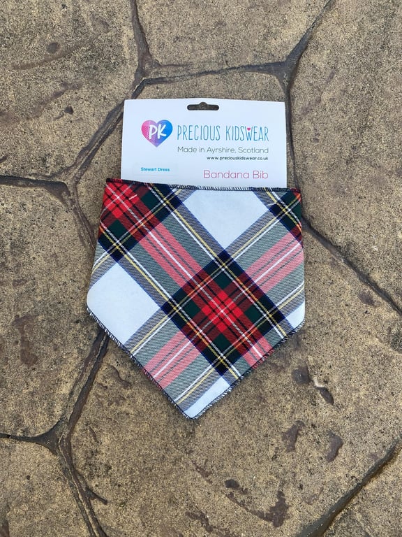 Stewart Dress Tartan Bandana Bib, babies