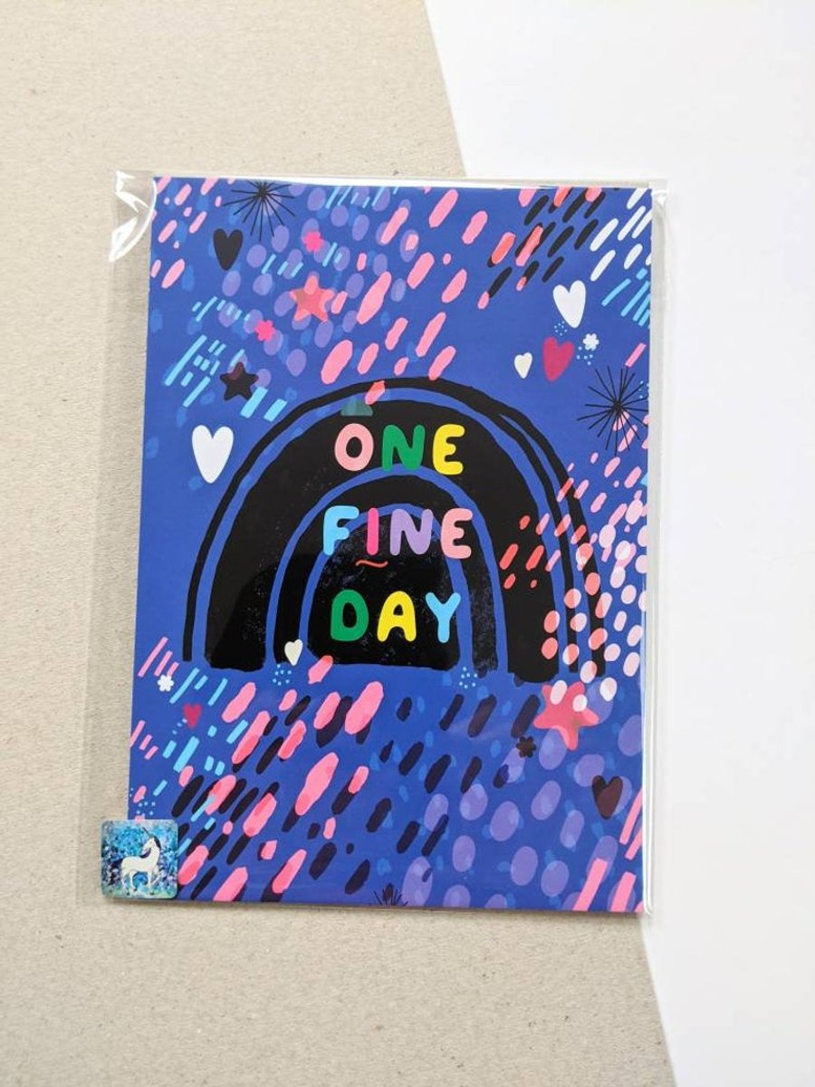 One Fine Day A5 Postcard - Small Art - Illustrated - Illustration - Type - Words