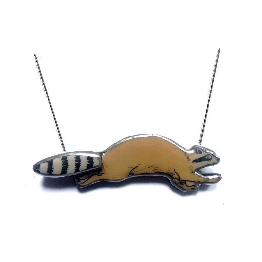 Wonderfully Whimsical Playful Raccoon Necklace by EllyMental